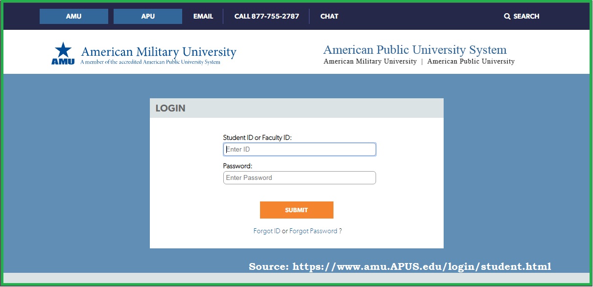 AMU Student Login Portal | American Military University Login Student Online Portal amu.apus.edu
