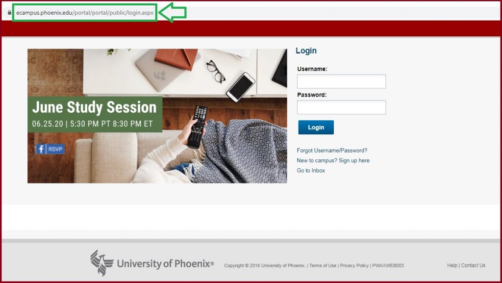 university of phoenix online login