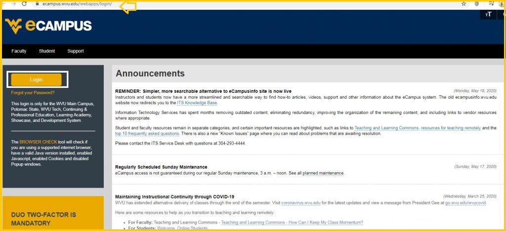 WVU eCampus: West Virginia University ecampus login www.wvu.edu