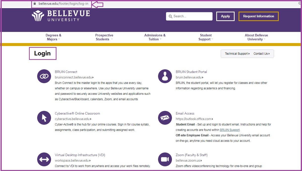 Bellevue University login: BRUIN Student Login Portal – www.bellevue.edu