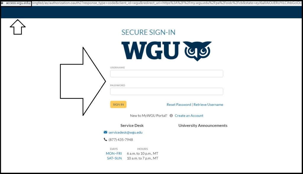 WGU Student Portal Login